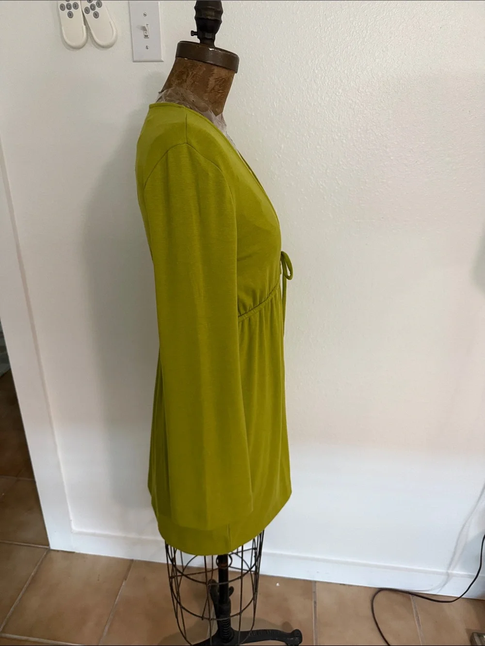 NWT Free People Good Feels Long Sleeve Plunge V-Neck Mini Dress Size S